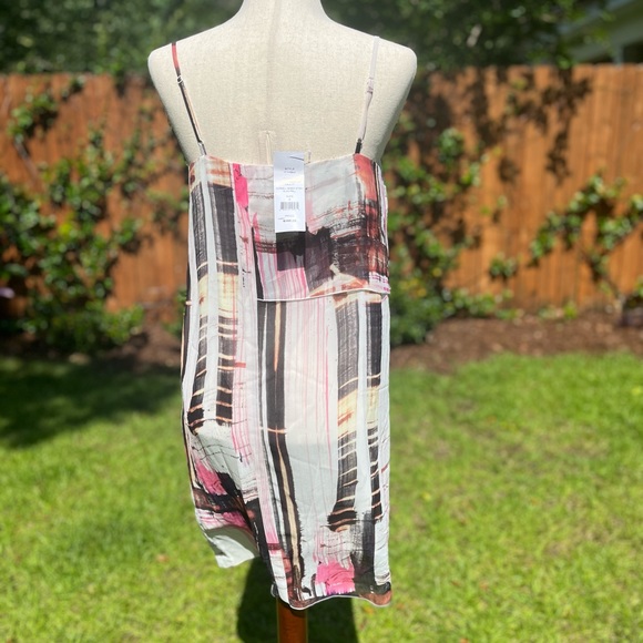 NWT French Connection Cornell Sheer Dress color: Neon Nectar - Picture 4 of 7